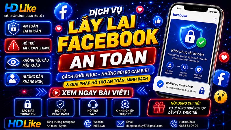 🔐 Dịch vụ lấy lại Facebook uy tín, an toàn cho tài khoản bị khóa