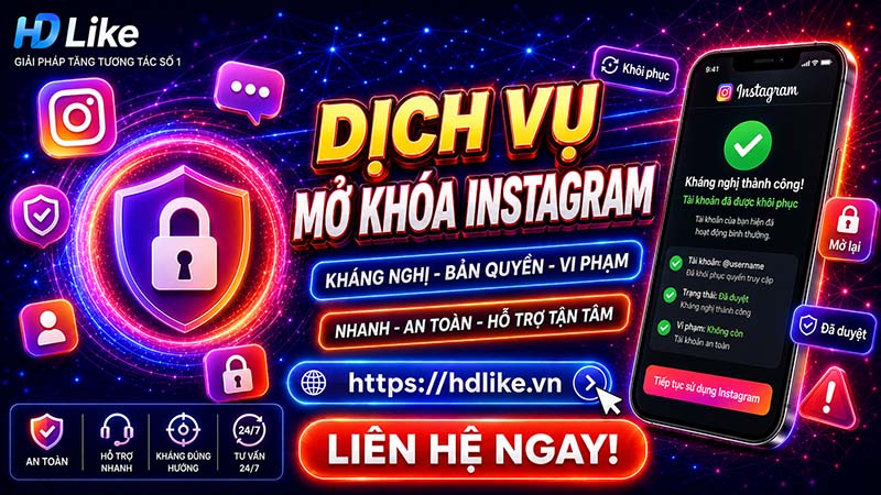 🔐 Dịch vụ mở khóa Instagram an toàn, hỗ trợ kiểm tra lỗi và kháng nghị tài khoản